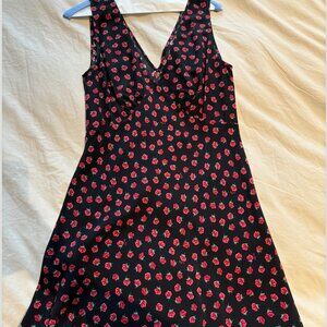 Realisation Par The Isabelli in Rosalita Black Red Rose Floral Mini Waist Tie